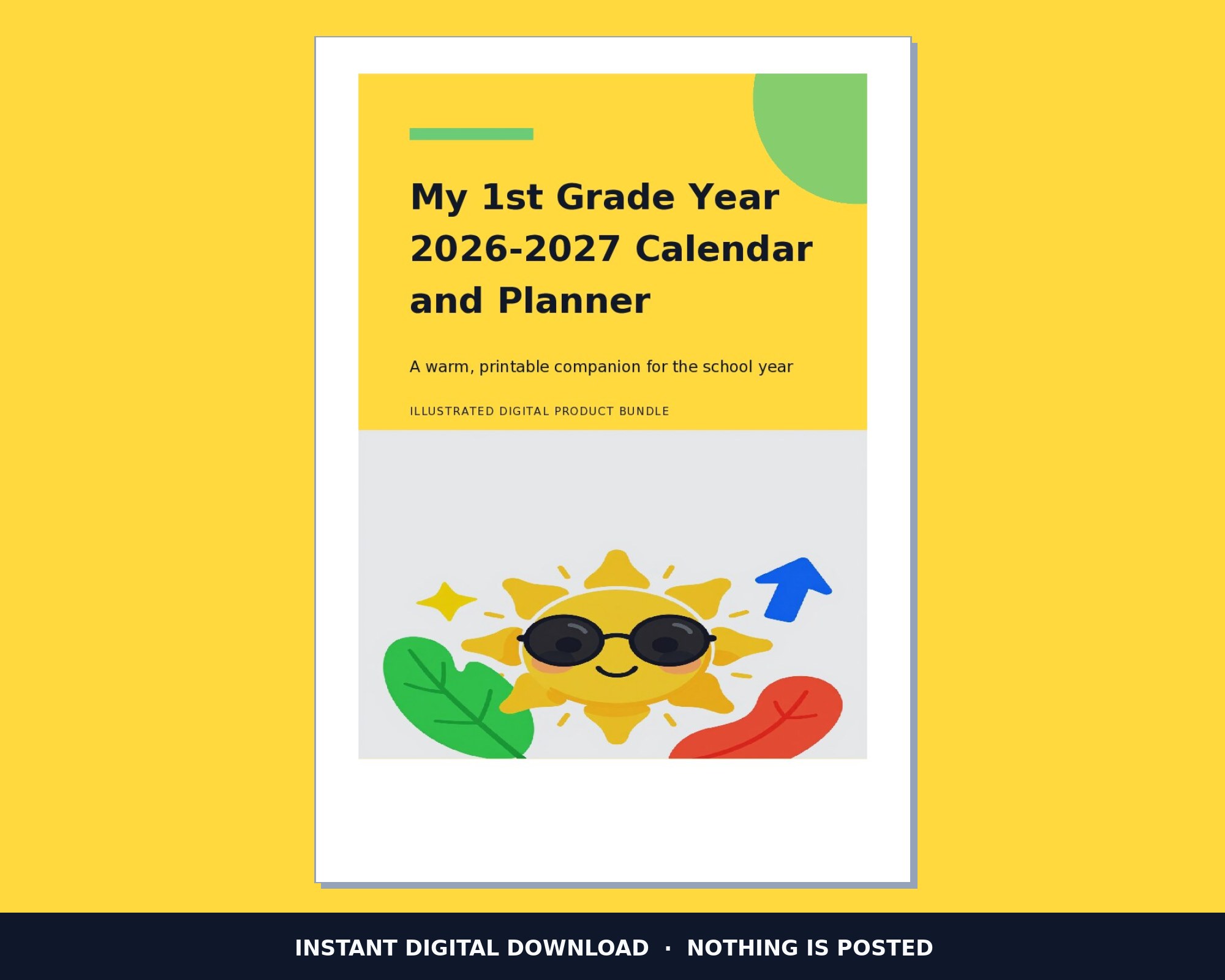 My 1st Grade Year 2026-2027 Calendar and Planner