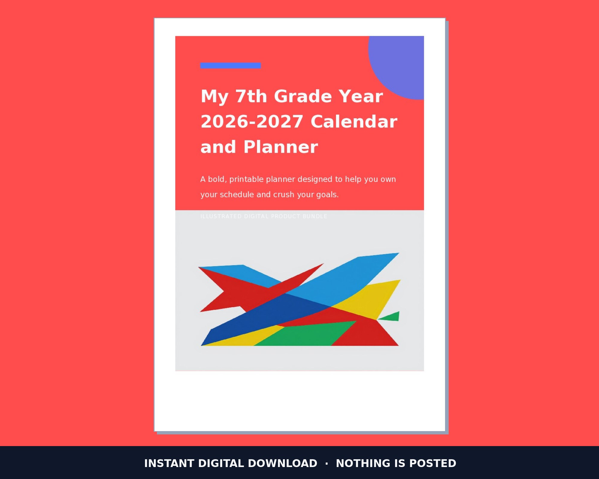 My 7th Grade Year 2026-2027 Calendar and Planner